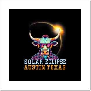 Austin Texas 2024 Solar Eclipse 4.08.24 Total Eclipse Posters and Art